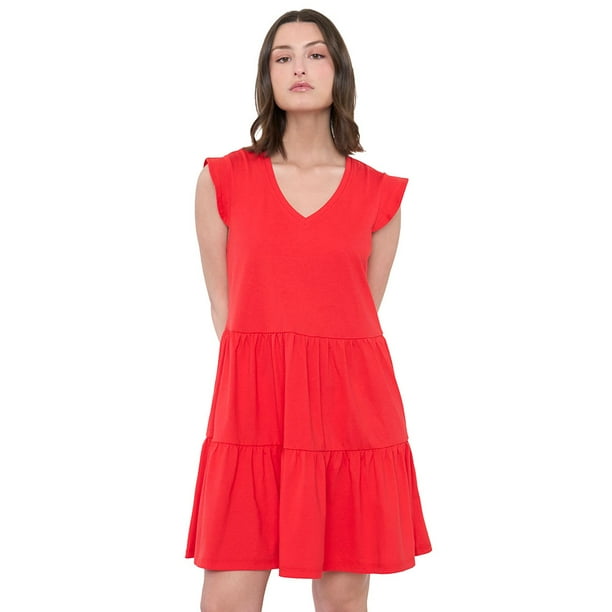Vestido Mujer Corto Panal Rojo Corona