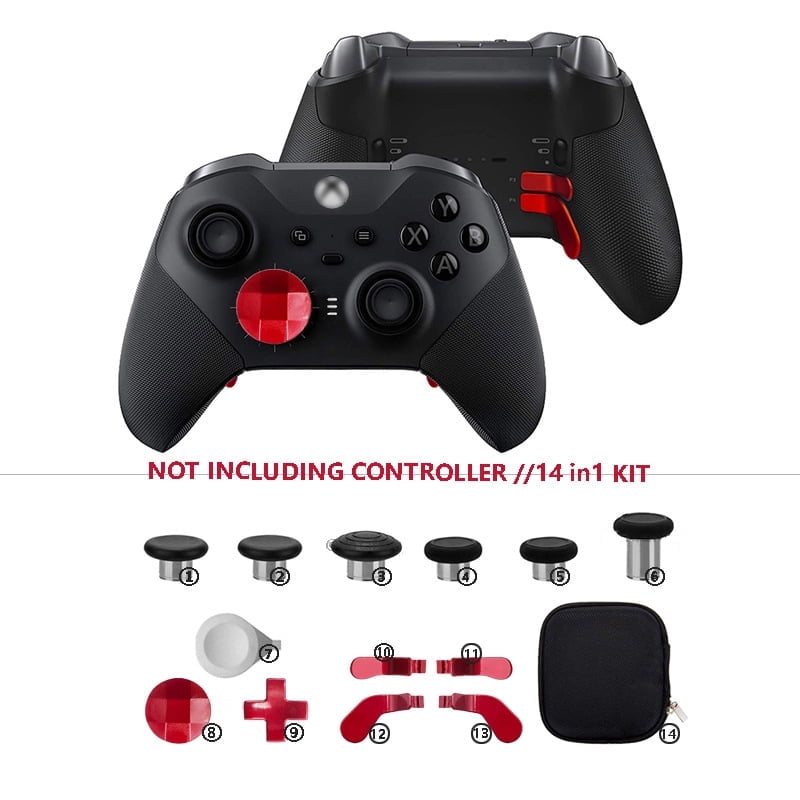 Aaronmei - Pack De Reemplazo Accesorios Controlador Xbox Elite Series 2 14 En 1 Rojo
