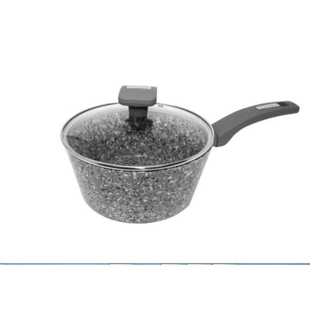 Olla Wh/ Con Mango Y Tapa Marmol Gris 20cm