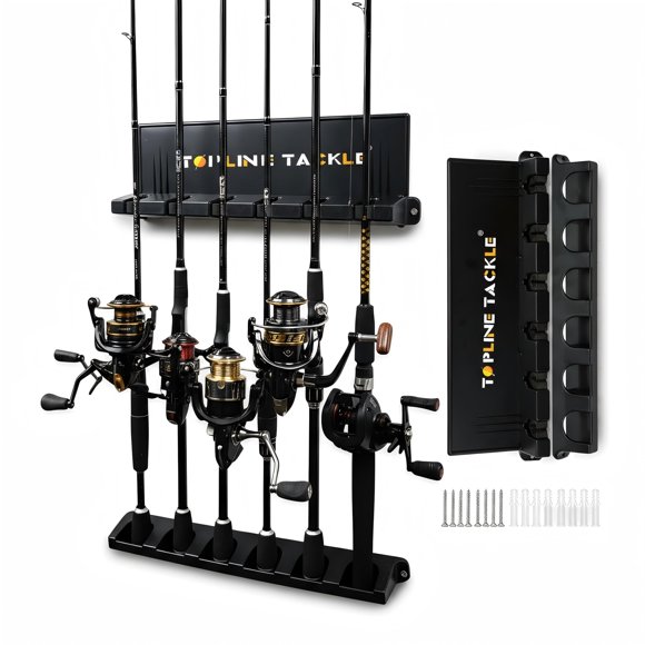 Portacañas de pared Topline Tackle, capacidad para 12 cañas