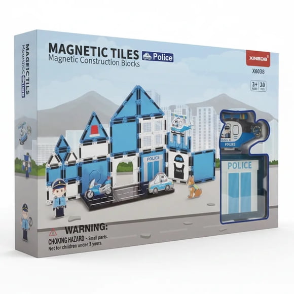 Bloques magneticos 28 piezas Policia