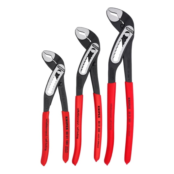 Juego de alicates KNIPEX Alligator de 3 piezas con mangos revestidos de plástico