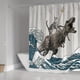 thumbnail image 3 of 1pcs/3pcs/4pcs Fun Cat Dinosaur Shower Curtain Set - Soft Fabric, Non-Slip Bath Mat, 12 Hooks, 71x71 In - Fun Home Bathroom Decor for Kids and Adults, 3 of 5
