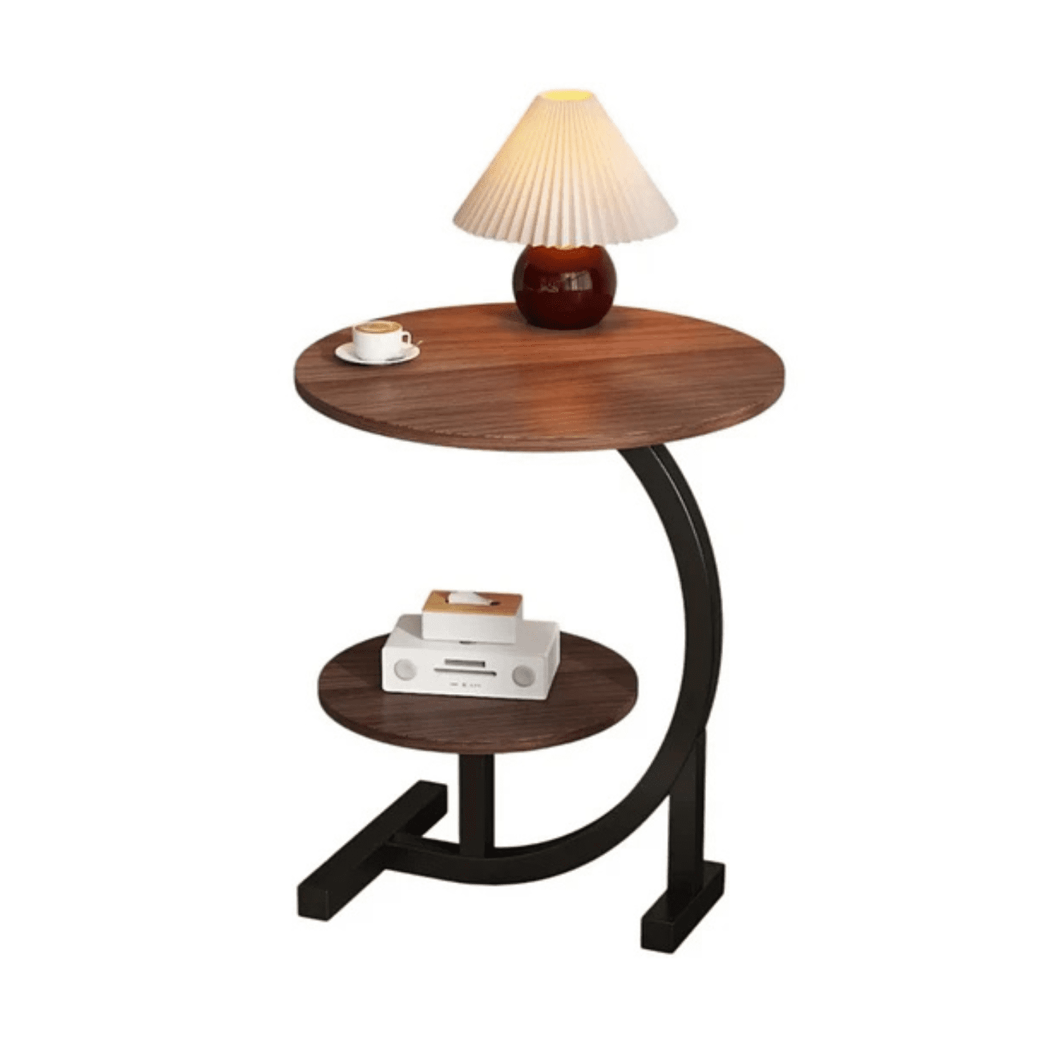 Genérico - Mesa De Centro Doble Auxiliar Living En Forma Media Luna