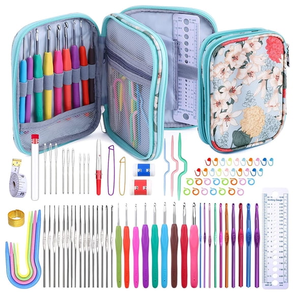 Set de Ganchos de Crochet Mayboos 96 piezas – Kit Ergonómico de Almacenamiento