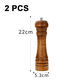 thumbnail image 2 of Juego de 2 molinillos de sal y pimienta de madera con núcleo de cerámica., 2 of 5