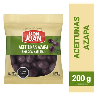 Aceitunas Azapa Amarga Natural Bolsa 200 G Don Juan