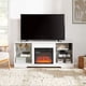thumbnail image 3 of TV Stand Electric Fireplace TV Stand with Glass Shelves, 3D Fireplace TV Stand with LED Lights Wood with USB Charging Outlet Modern Television Table Center for TV up to 32-62" White 58''W*15.4''D*24.4, 3 of 3