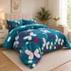 thumbnail image 1 of Cubrecama de Invierno Plush con Chiporro 2 Plazas  Color Turquesa de Mariposas, 1 of 3