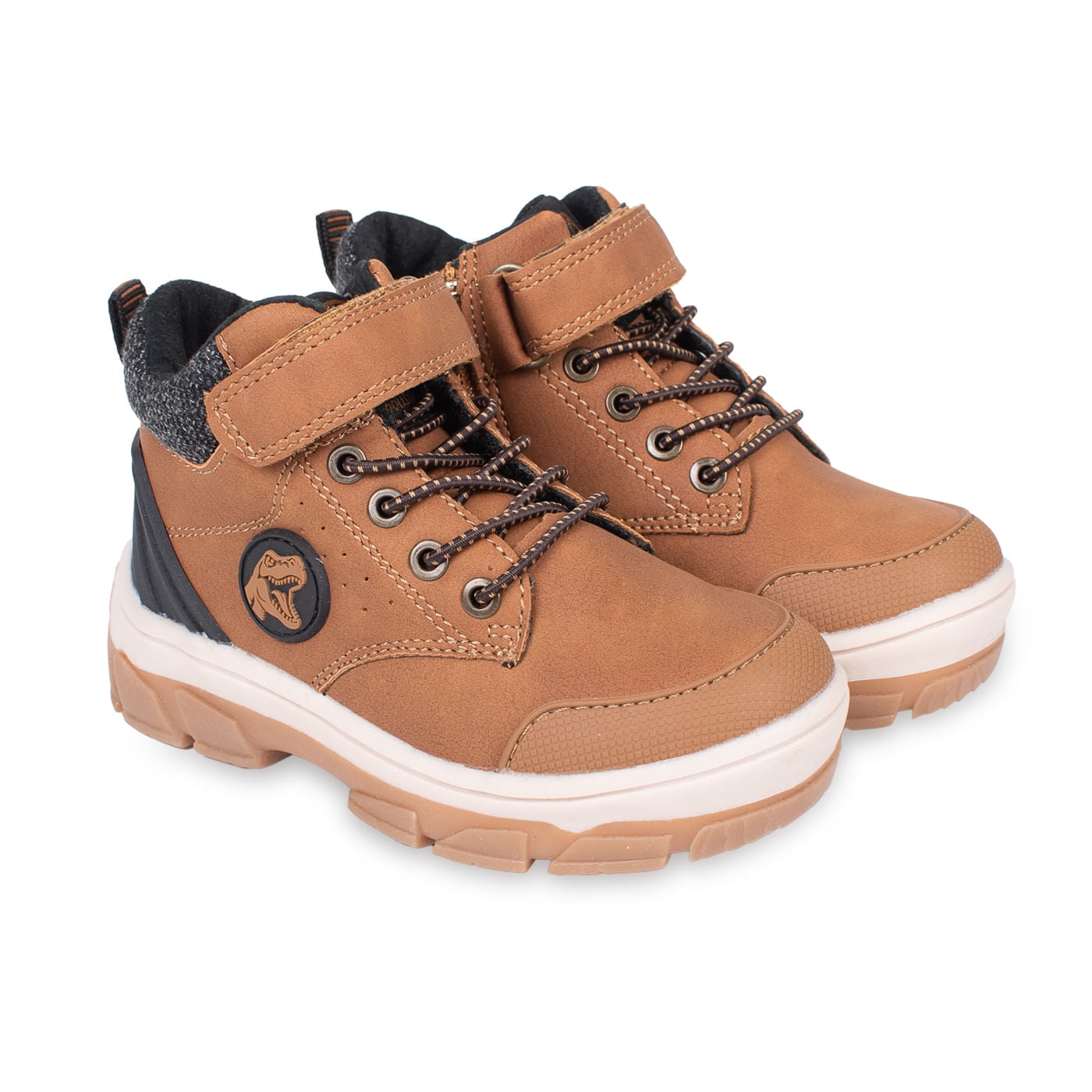 Pillin - Bototo Bebé Niño Velcro Ajustable Dinosaurio Café