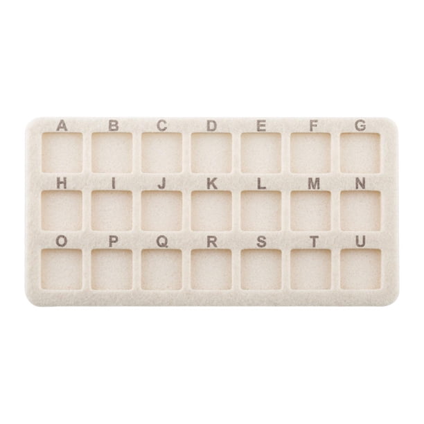 Alfombrilla antideslizante para cuentas, 21 cuadrículas rectangulares con compartimentos, almohadilla de esponja para cuentas, ideal para manualidades Beige