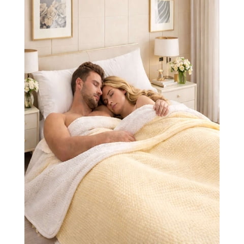 Imac Hogar - Frazada Con Chiporro Elegante Plaza Y Media 150X200Cm Beige