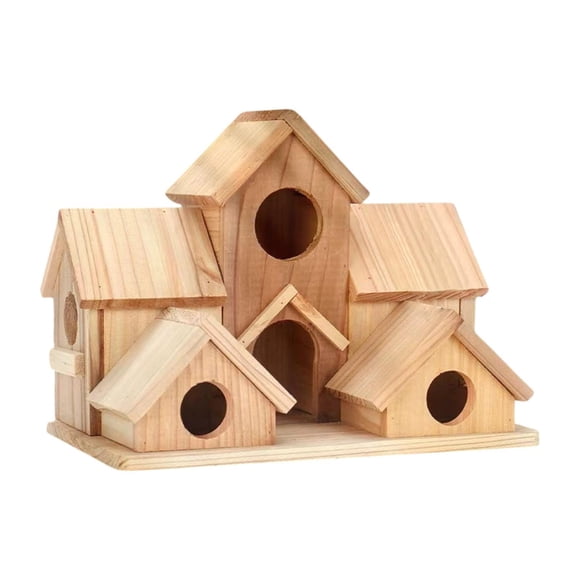 Casa de pájaros para el exterior de madera rústica rústica creativa de pájaros Nido para pájaros colgantes para pájaros para al aire libre para el pat