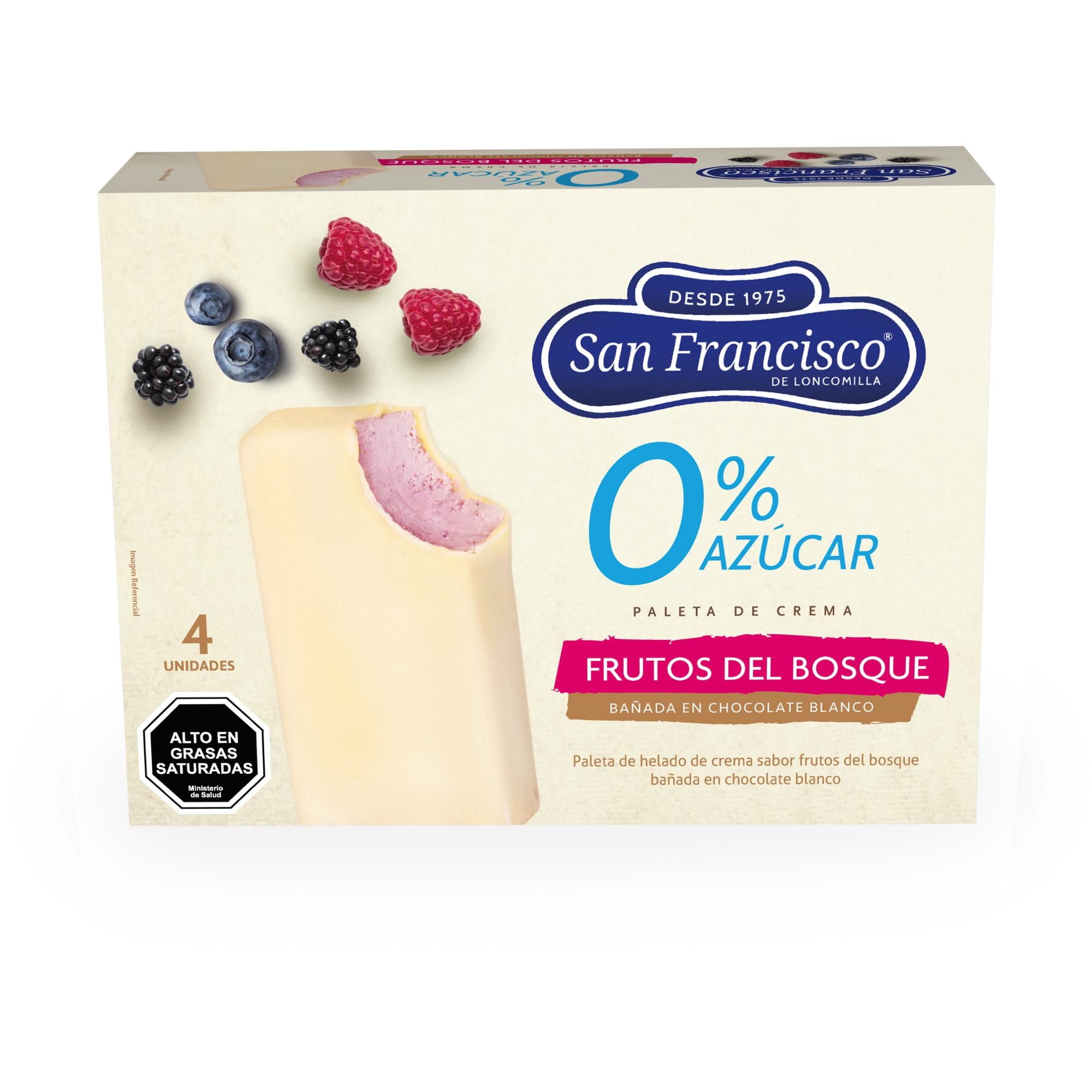 Helado paleta 0% azucar frutos del bosque, 60 ml