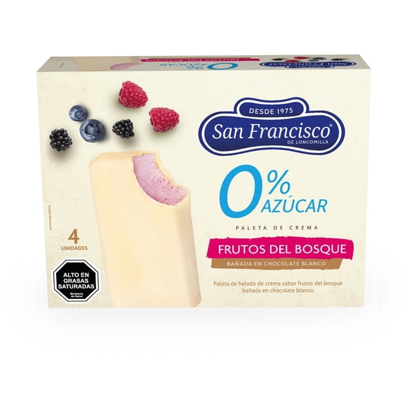 Helado paleta 0% azucar frutos del bosque, 60 ml