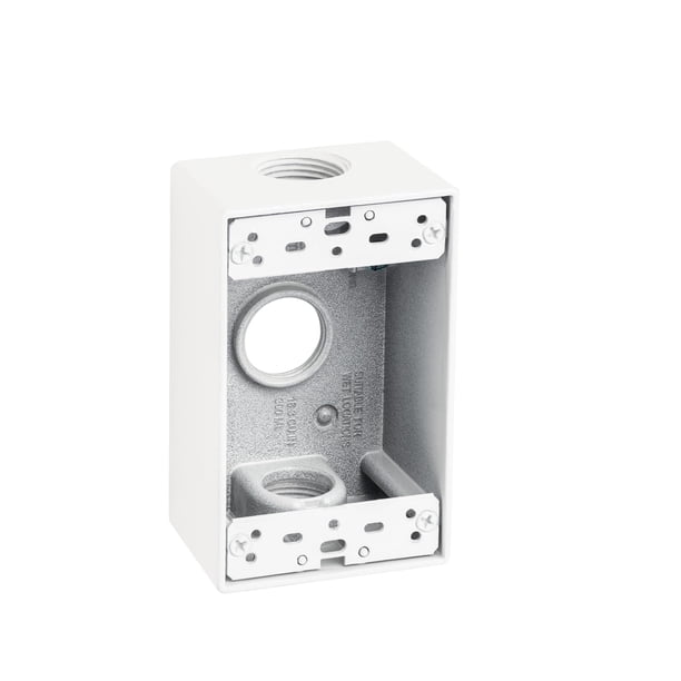 Caja para tomacorriente eléctrica Sealproof de 1 módulo, 3 orificios, resistente a la intemperie
