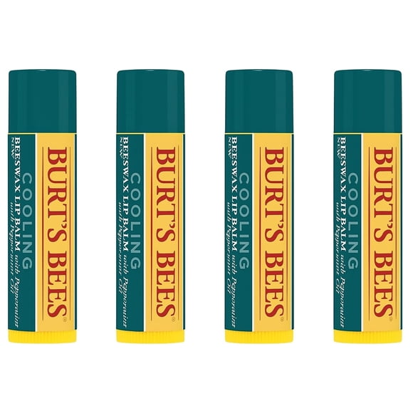 Bálsamo labial Burt's Bees Cooling con aceite de menta, paquete de 4 x 4 ml