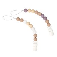 Magideal - Clip De Cadena Para Chupete De Bebé, Mordedor De Silicona, Clip De Silicona Para Pezón, Cadena De Pezón Para Chupete , Marrón