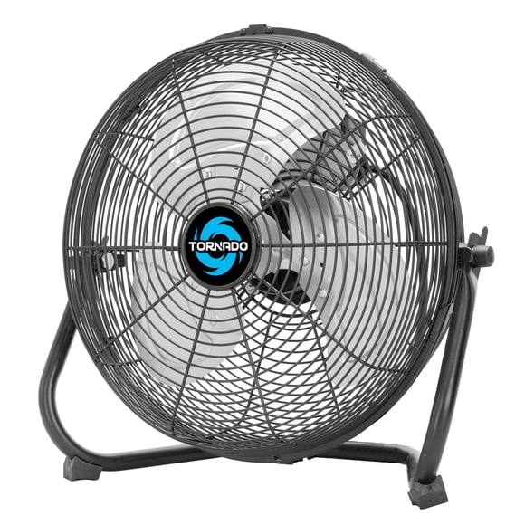 Ventilador de suelo Tornado, 30 cm, alta velocidad, 3 velocidades, negro