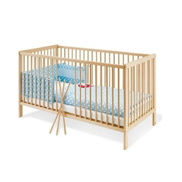 Cuna de Madera Hanna 140x70 + colchón color madera natural