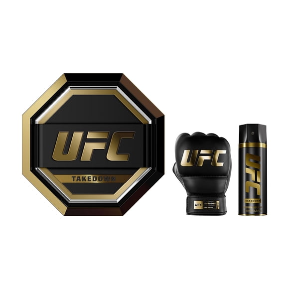 Set de perfume y spray corporal UFC Takedown Marine Amber para hombre