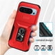 thumbnail image 2 of Funda Armada para Google Pixel 9 Pro con Tapa Deslizante y Soporte Magnético Giratorio Rojo, 2 of 5