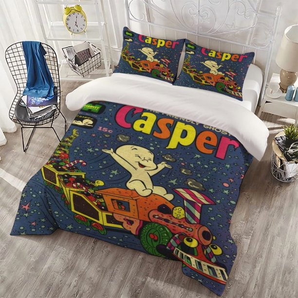 3pcs Casper Comic Cover Fantasy Theme Print 100% Polyester Bedding Set
