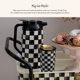 thumbnail image 2 of Taza de Viaje MACKENZIE-CHILDS Cuadros Elegantes Blanco y Negro, 2 of 6