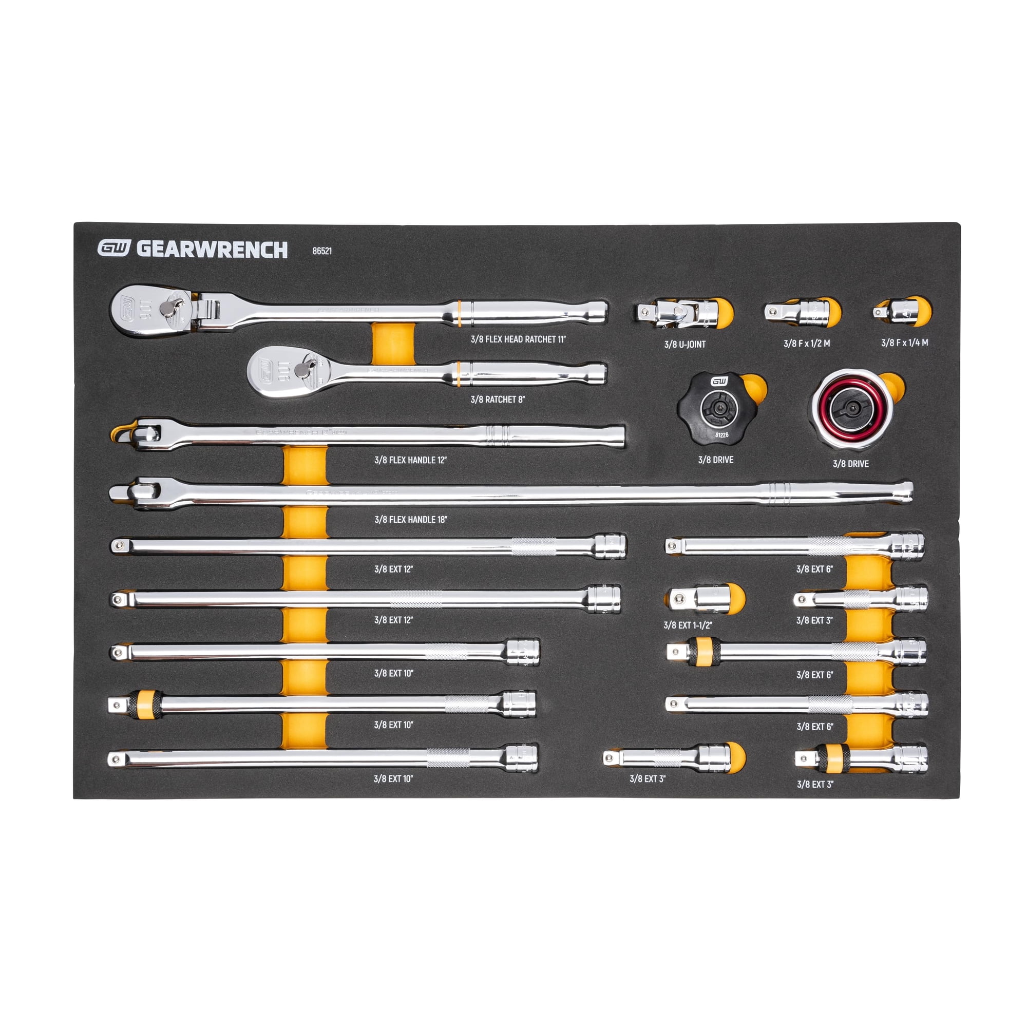 Juego De Herramientas Gearwrench 21 Piezas 3/8 90t Ratchet & Drive