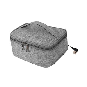 Magideal - Fiambrera Eléctrica Con Calefacción Usb, Calentador De Almuerzo, Tela Oxford Con Cremallera Para Adultos, Calentador De Alimentos, Bolsa De Aislamient , Gris