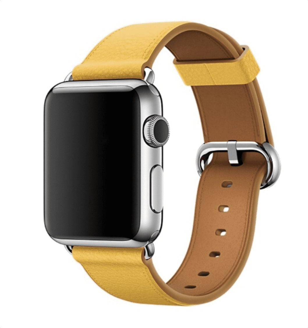 Genérico - Correa Cuero Compatible Iwatch Apple Watch 38/40/41Mm Mostaza