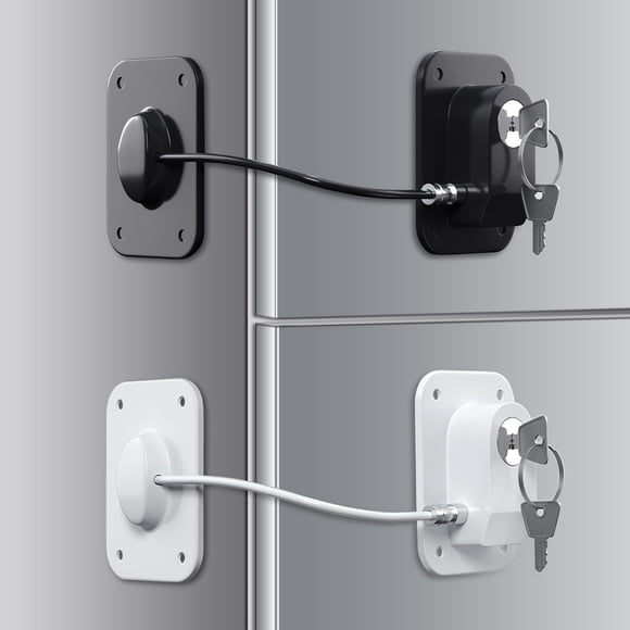Cerradura para Refrigerador RORMGO Paquete de 2 con Llaves y Cable de Silicona