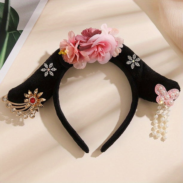 Women Headband, Chinese Qing Dynasty Hair Hoop, Chinese Princess Headpiece Handmade Hair Accessories Ornament One Size