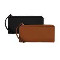 Carven Paris - Pack 2 Billeteras De Mujer Delia Negro Y Brown