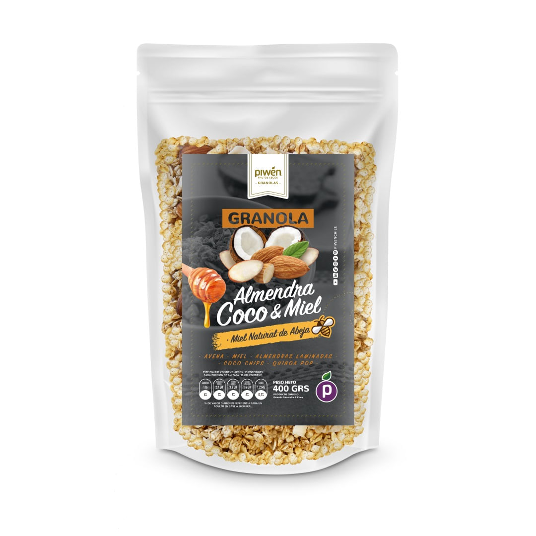 Granola Almendra, Coco Y Miel 400 G Piwén