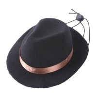 Magideal - Accesorio De Disfraz De Sombrero De Vaquero Para Mascotas, Sombrero Con Cordón Ajustable Para Perros, Pequeño, Grande, Chihuahua, , Diario Negro