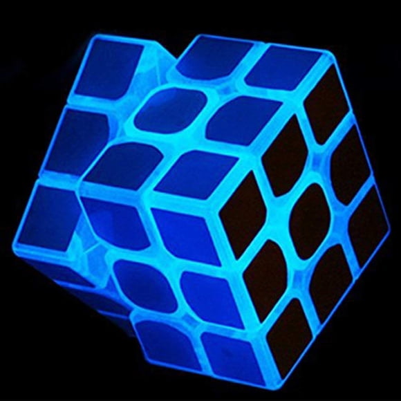 Magic Speed Cube SHUYUE 3x3 azul fluorescente que brilla en la oscuridad