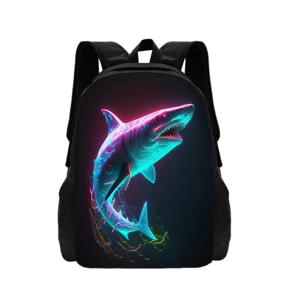 Mochila 3D Shark Print Children's School Bag Cartoon Animal Print Boys and Girls School Bag Lightweight Children's Backpack