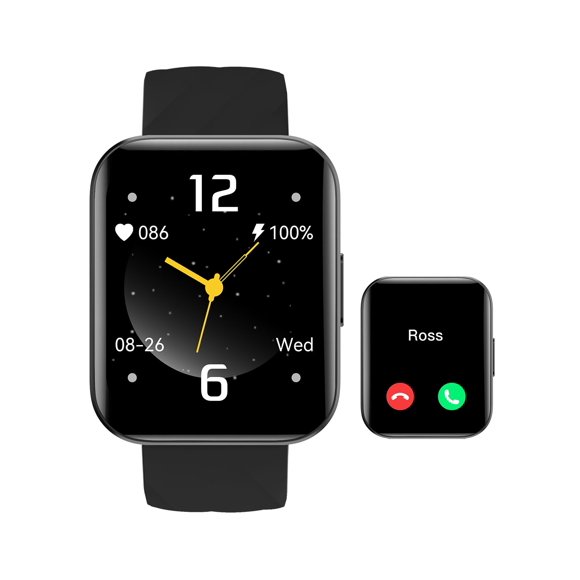 Smartwatch ASIAMENG 1.85'' Rastreador de Fitness 100+ Deportes Negro