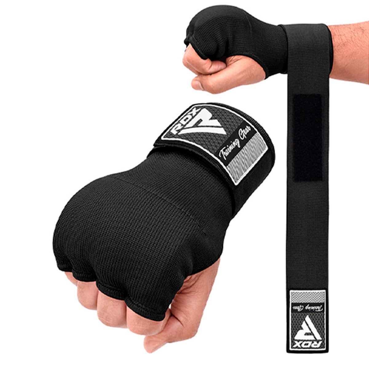 Guantes Rapidos Con Vendas Rdx - Wraps Hand Inner Negros Hyp-is2b - Talla S