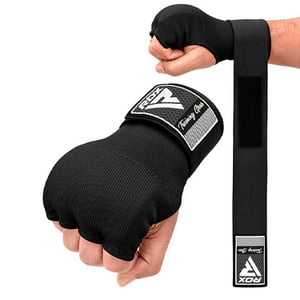 Guantes Rapidos Con Vendas Rdx - Wraps Hand Inner Negros Hyp-Is2B - Talla S