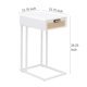 thumbnail image 4 of Mesa lateral en C Benjara Lanie de 1 cajón, blanca, con estructura metálica y ratán, 4 of 4