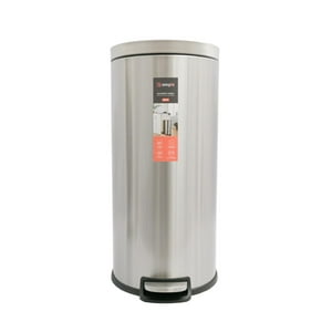 Basurero Cocina Urban 30Lts Pedal Acero Inox Simplit Plateado