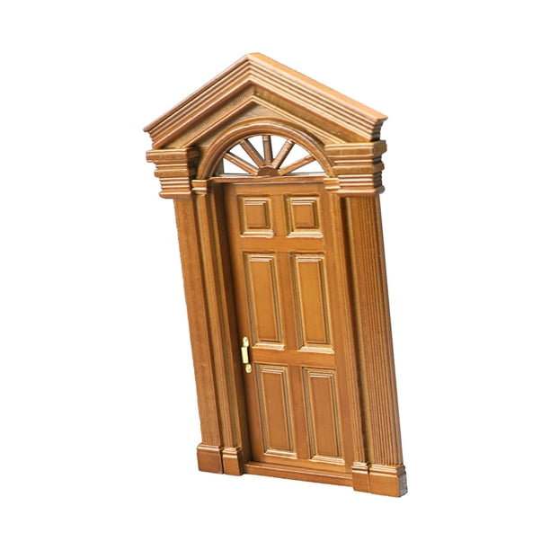 Casa de muñecas, puerta antigua europea, muebles de juego de imitación, simulación de casa de muñecas clásica, puerta en miniatura para decoración