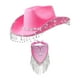 thumbnail image 3 of Sombrero De Vaquera Occidental, Sombrero Con Flecos Y Diamantes De Imitación, Disfraces De Halloween, Color Rosa, 3 of 3