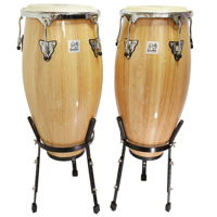 Tumbao Percussion - Set Conga 10 & 11 Xh28'' Natural + Stand