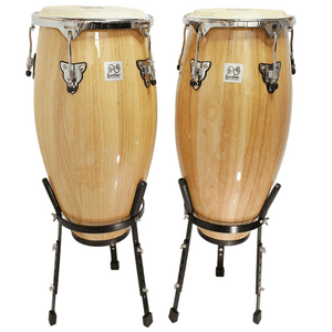 Tumbao Percussion - Set Conga 10 & 11 Xh28'' Natural + Stand