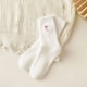 thumbnail image 1 of suxuMhao Calcetines de Forro Polar a Media Pantorrilla, 5 Pares Calcetines Blancos Lindos Suaves Gruesos Esponjosos de Algodón, Calcetines para Dormir en Casa Talla Única, Calcetines Acogedores y, 1 of 2