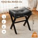 thumbnail image 2 of Banqueta para Tocador Memobarco 45 cm Cuero Negro Patas de Metal, 2 of 9