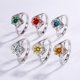 thumbnail image 2 of Anillos de Moissanita de Oro Blanco de 18K de 1 Uds para Mujer Regalo Color D VVS1 Anillos de Diamante Anillos de Plata Esterlina 925 Joyería Anillos de Compromiso de Moissanita con Corazón con, 2 of 8
